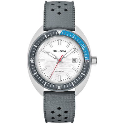 Bulova Snorkel 98B449 Great White Shark Rubber Strap Quartz Men Watch