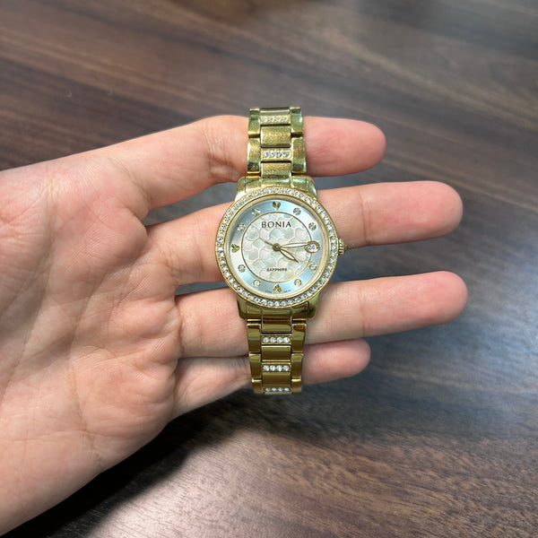 [Pre-Owned] Bonia Sapphire Gold Quartz Women Watch