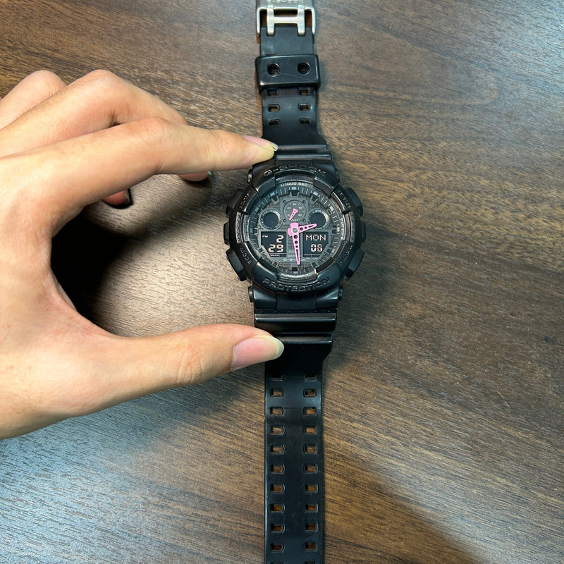 [Pre-Owned] Casio G-Shock GA-100C-1A4 Black Pink Men Watch