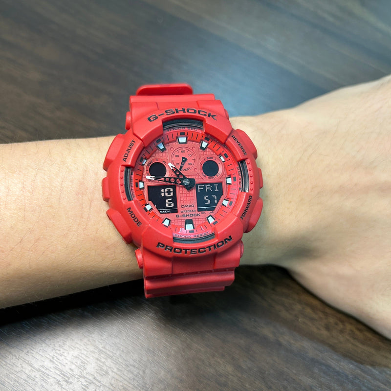 [Pre-Owned] Casio G-Shock GA-100C-4A All Red Men Watch