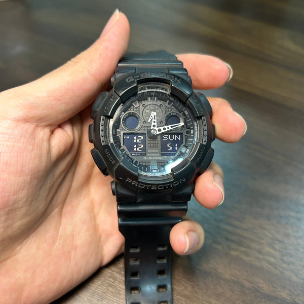 [Pre-Owned] Casio G-Shock GA-100-1A1 All Black Men Watch