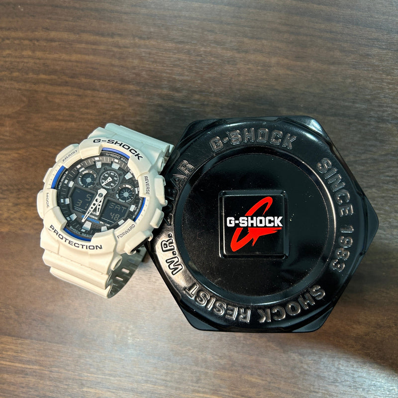 [Pre-Owned] Casio G-Shock GA-100B-7A All White Men Watch