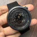 [Pre-Owned] Swatch C-Black SB03B100 Skeleton Quartz Men Watch