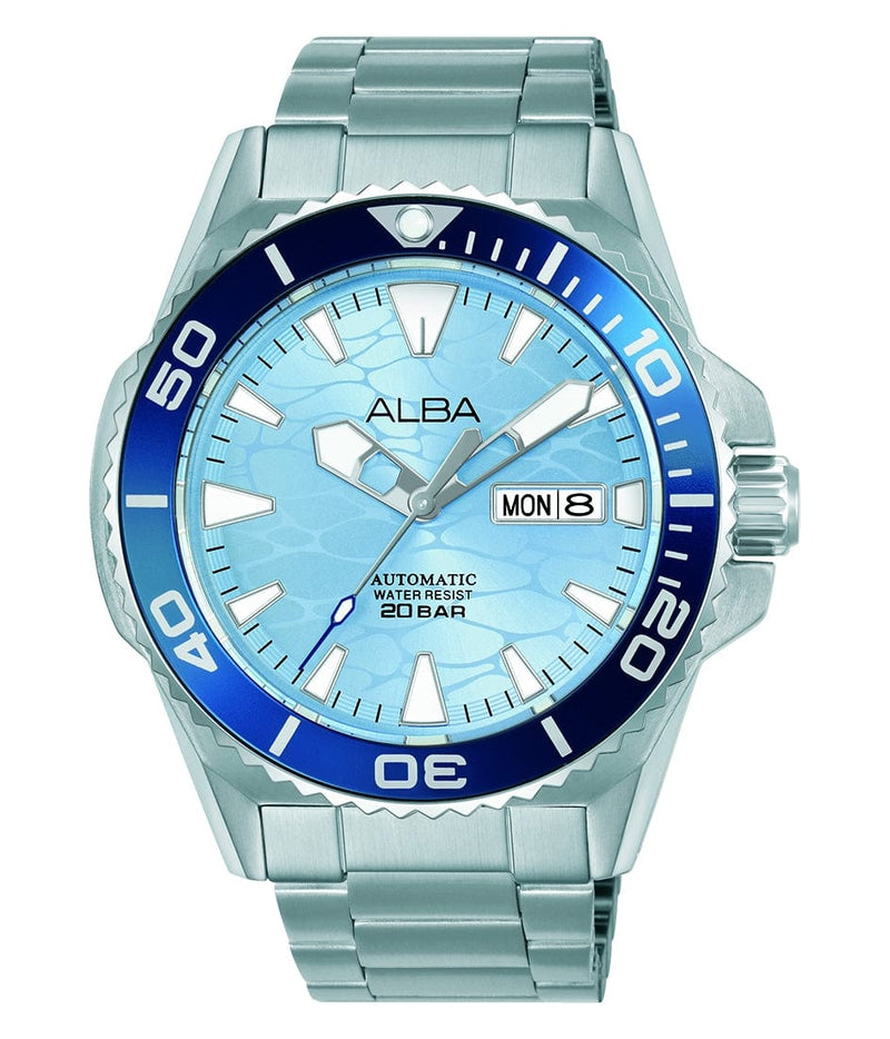 Alba Mechanical A3B023X Automatic Stainless Steel Blue Dial Men Watch 