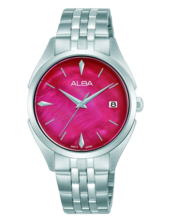 Alba SignA AG8P41X Analog Stainless Steel Pink Dial Women Watch 