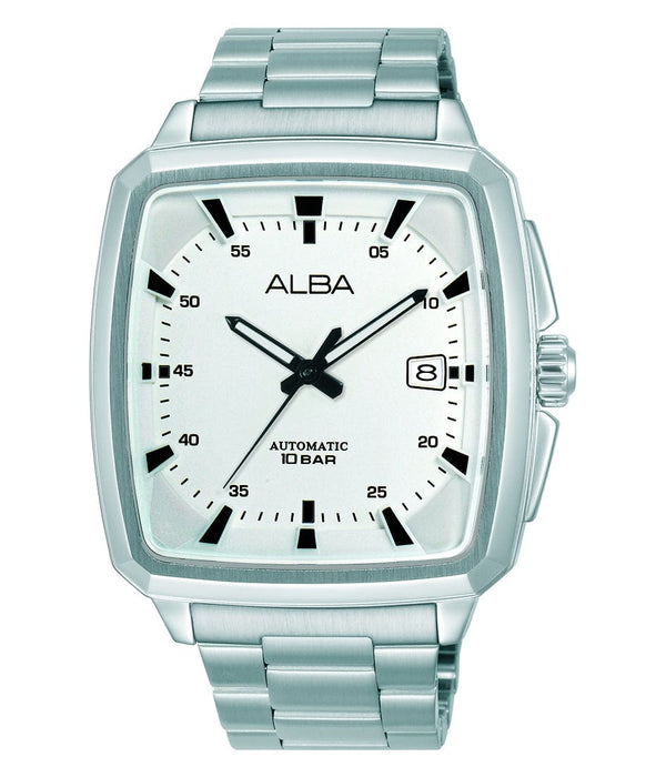 Alba Mechanical AU4045X Automatic Stainless Steel White Dial Men Watch