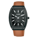 Alba Active AG8N19X Quartz Square Black Dial Leather Strap Men Watch