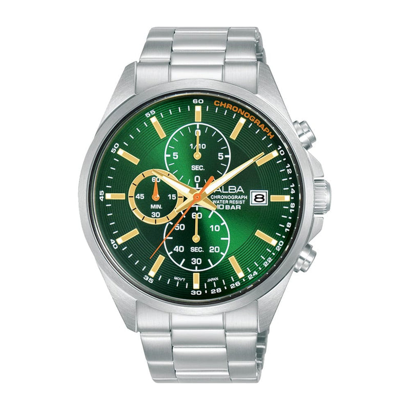 Alba Active AM3939X Quartz Chronograph Green Stainless Steel Men Watch