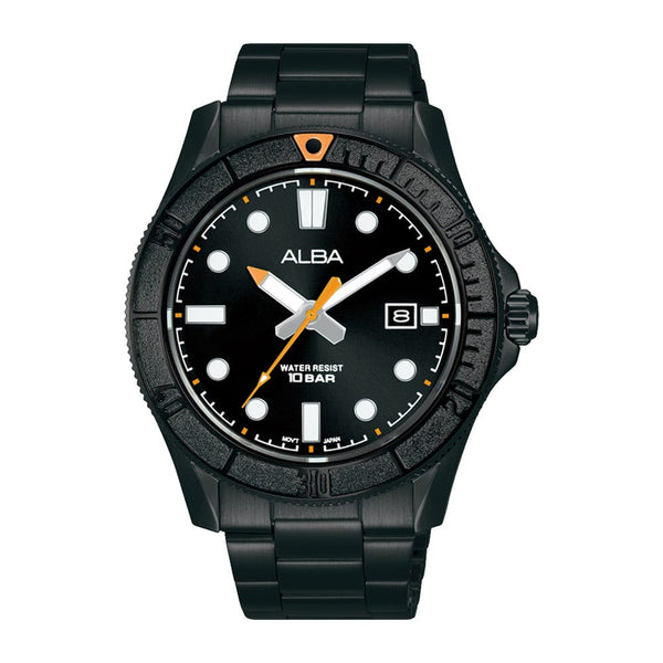Alba Active AS9P95X Black Stainless Steel Quartz Men Watch