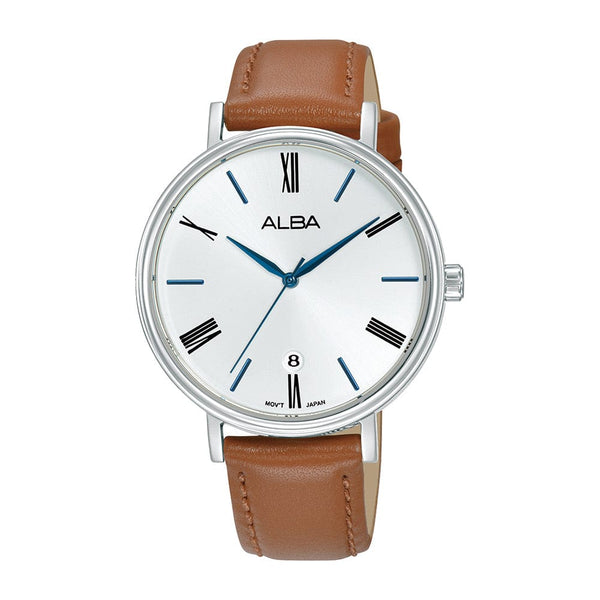 Alba Fashion AG8N93X Analog Silver White Dial Leather Women Watch