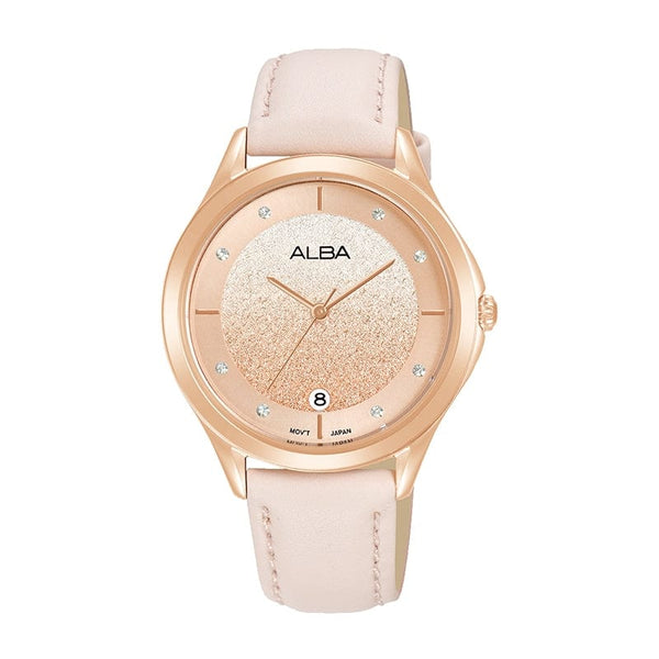 Alba Fashion AG8P16X Analog Pink Dial Leather Women Watch Malaysia