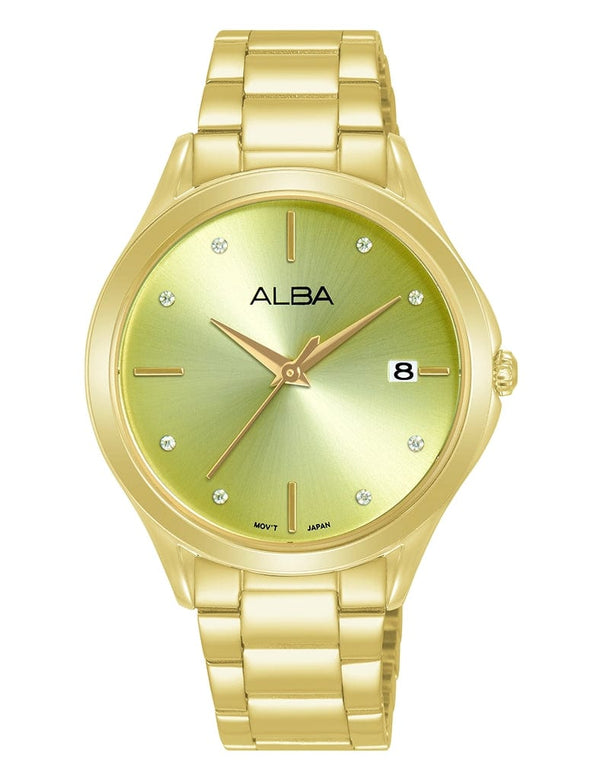 Alba Fashion AG8P36X Analog Light Green Stainless Steel Women Watch 