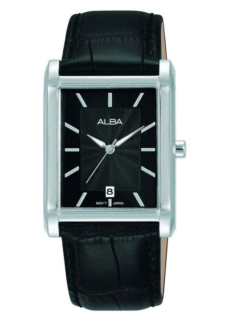 Alba Fashion AG8P89X Analog Black Dial Leather Square Women Watch 