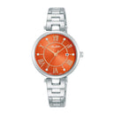 Alba Fashion AH7AN9X Orange Dial Stainless Steel Quartz Women Watch
