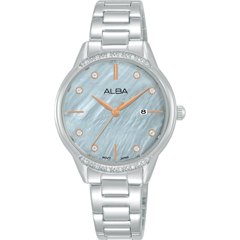 Alba Fashion AH7AQ3X Analog Grey Dial Stainless Steel Women Watch 