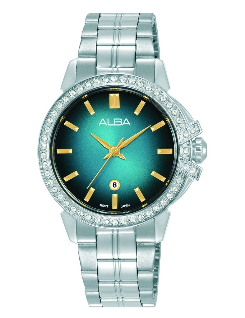 Alba Fashion AH7CX7X Analog Gradient Green Stainless Steel Women Watch