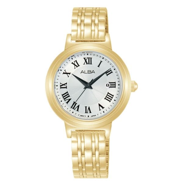 Alba Fashion AH7EB2X Gold Stainless Steel Strap Quartz Women Watch