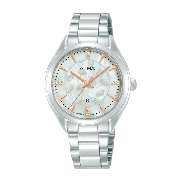 Alba Fashion AH7EJ9X White MOP Dial Stainless Steel Quartz Women Watch