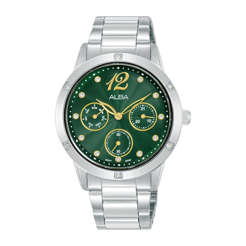 Alba Fashion AP6715X1 Analog Green Dial Stainless Steel Women Watch