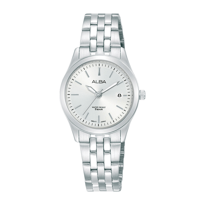 Alba Prestige AH7CF5X Silver Dial Stainless Steel Analog Women Watch