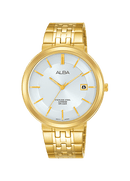 Alba Prestige AS9D72X Analog White Dial Gold Stainless Steel Men Watch