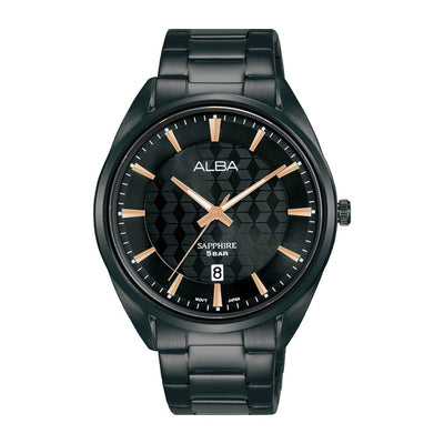 Alba Prestige AS9P51X Sapphire Black Dial Stainless Steel Men Watch