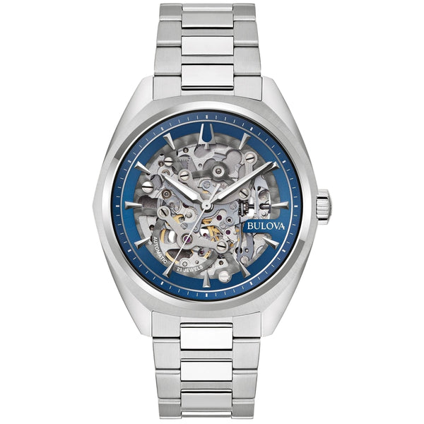 Bulova Surveyor 96A292 Full Skeleton Stainless Steel Automatic Men Watch