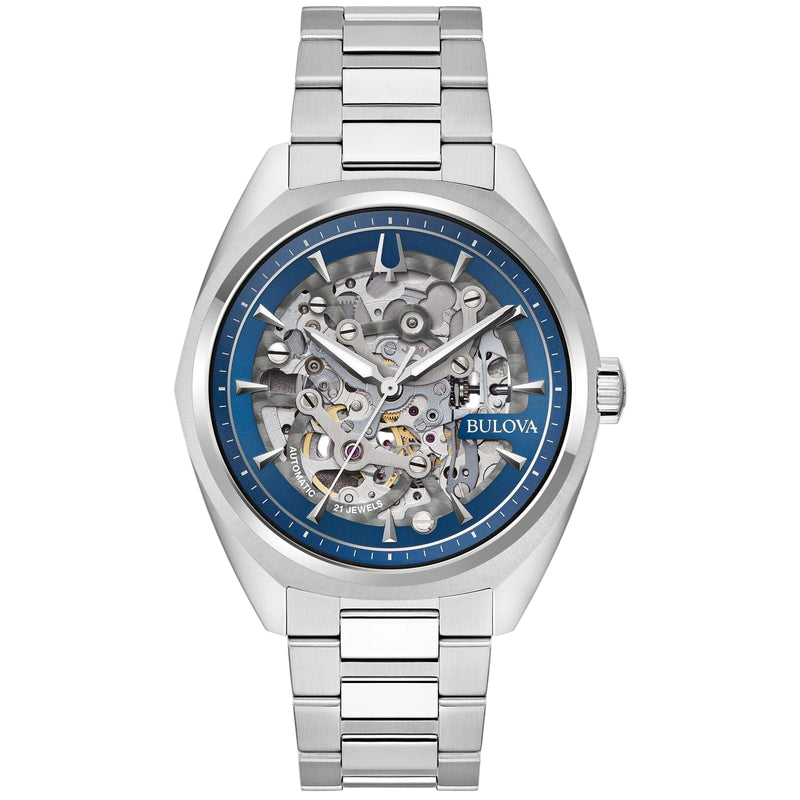 Bulova Surveyor 96A292 Full Skeleton Stainless Steel Automatic Men Watch