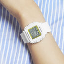 Casio Baby-G+Plus BGD-10K-7DR White Resin Green Dial Women Watch 