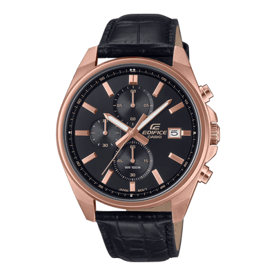 Casio Edifice EFV-610ECL-1A Chronograph Black Leather Men Watch