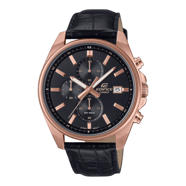 Casio Edifice EFV-610ECL-1A Chronograph Black Leather Men Watch