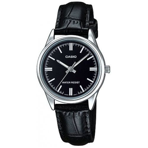 Casio Enticer LTP-V005L-1A Black Leather Women Watch