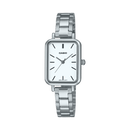 Casio Enticer LTP-V009D-7E White Dial Square Steel Women Watch