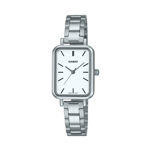 Casio Enticer LTP-V009D-7E White Dial Square Steel Women Watch