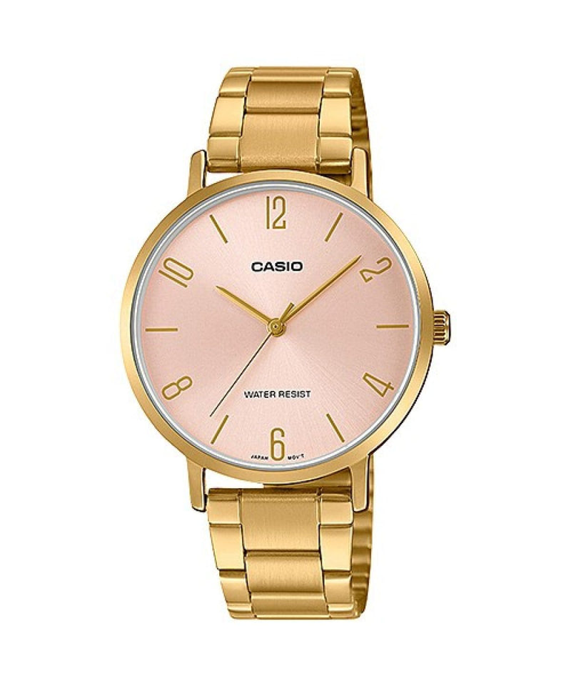 Casio Enticer LTP-VT01G-4B Pink Dial Gold Women Watch