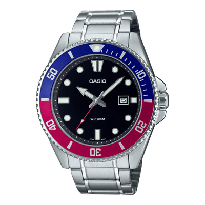Casio Enticer Duro MDV-107D-1A3V Pepsi Stainless Steel Men Watch