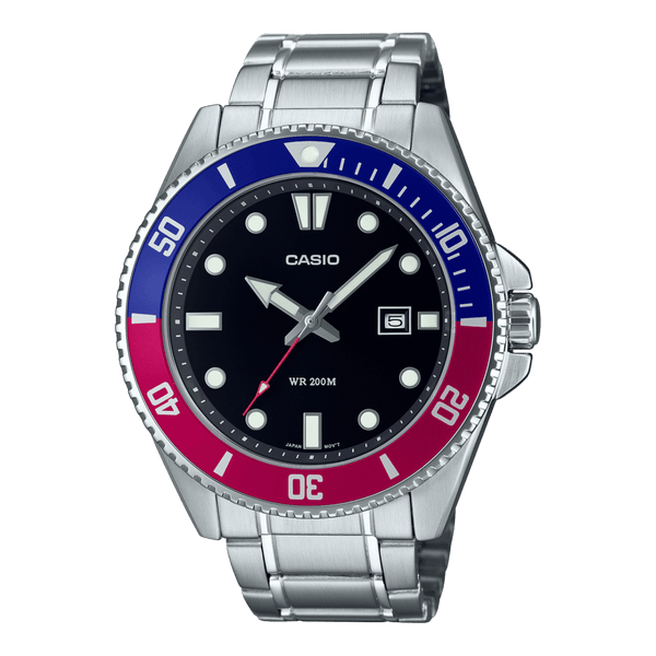 Casio Enticer Duro MDV-107D-1A3V Pepsi Stainless Steel Men Watch