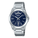 Casio Enticer MTP-1370D-2A2V Stainless Steel Day-Date Blue Men Watch