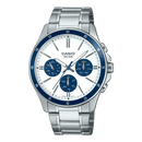 Casio Enticer MTP-1374D-7A2V White Blue Stainless Steel Men Watch