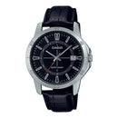 Casio Enticer MTP-V004L-1C Black Leather Men Watch