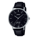 Casio Enticer MTP-VT01LM-1A Black Dial Black Leather Strap Men Watch 