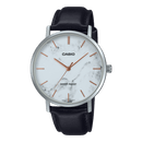 Casio Enticer MTP-VT01LM-7A White Dial Black Leather Strap Men Watch 