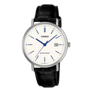 Casio Enticer MTP-VT05L-1E White Dial Leather Strap Men Watch