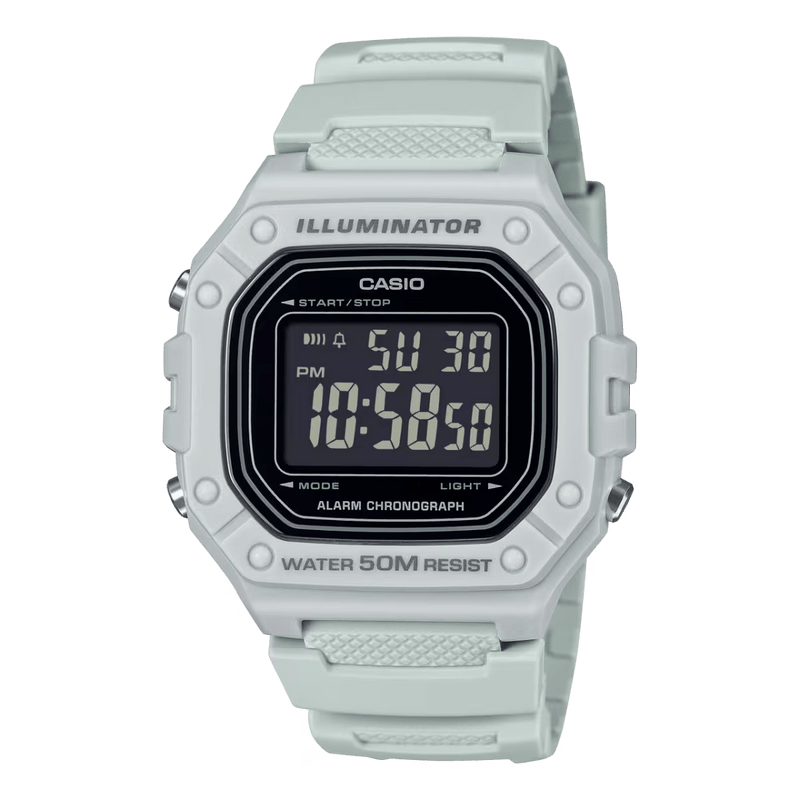 Casio Youth W-218H-8BV Grey Resin Square Digital Unisex Watch