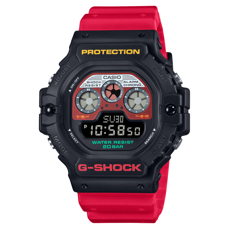 Casio G-Shock DW-5900MT-1A4 Black & Red Dial Resin Men Watch Malaysia 