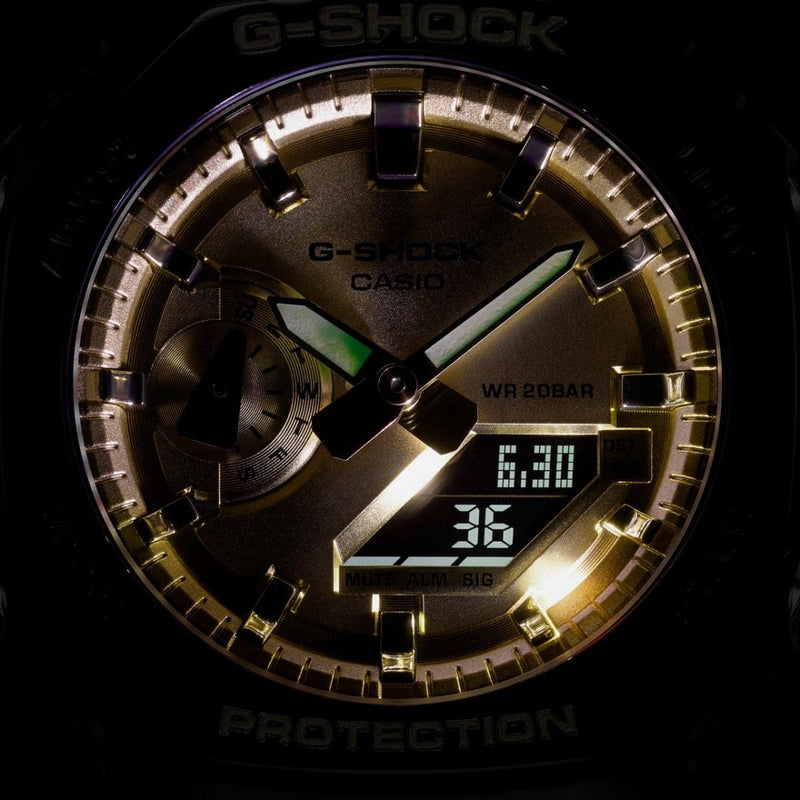 Casio G-Shock GA-2100GB-1A Gold And Black Colour Resin Strap Men Watch