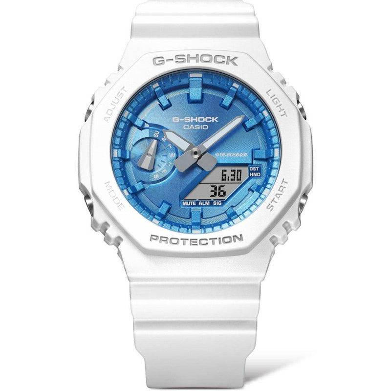 Casio G-Shock GA-2100WS-7A Analog-Digital White Resin Strap Men Watch 