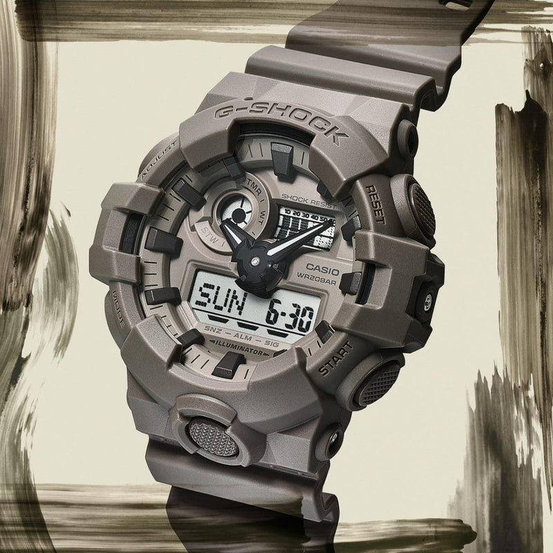 Casio G-Shock GA-700NC-5A Analog-Digital Brown Resin Strap Men Watch