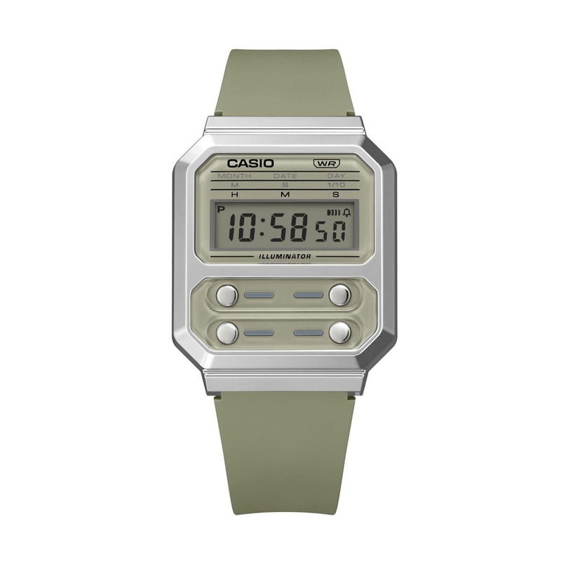 Casio Vintage A100WEF-3A Green Resin Band Unisex Watch