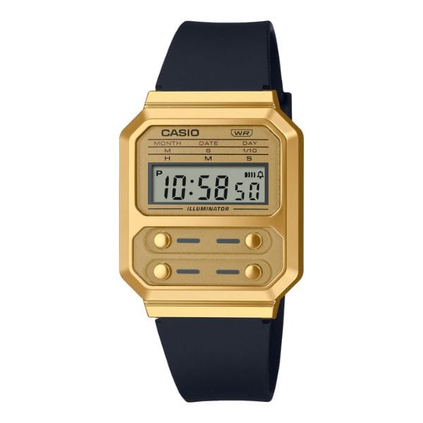 Casio Vintage A100WEFG-9A Gold Resin Band Unisex Watch